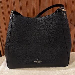 Kate Spade Black Pebbled Leather Hobo Bag